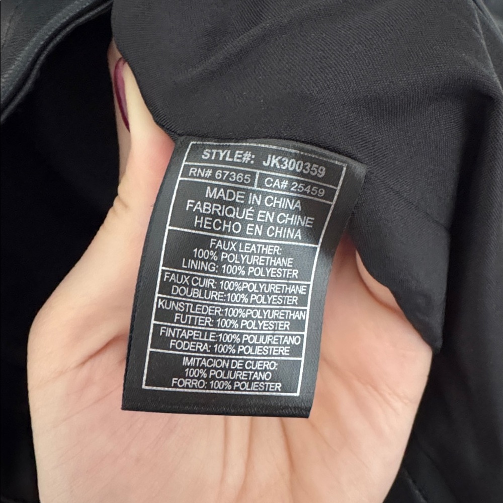 BB Dakota Black Women's Faux Leather Coat, Long - Size S - Picture 6 of 6
